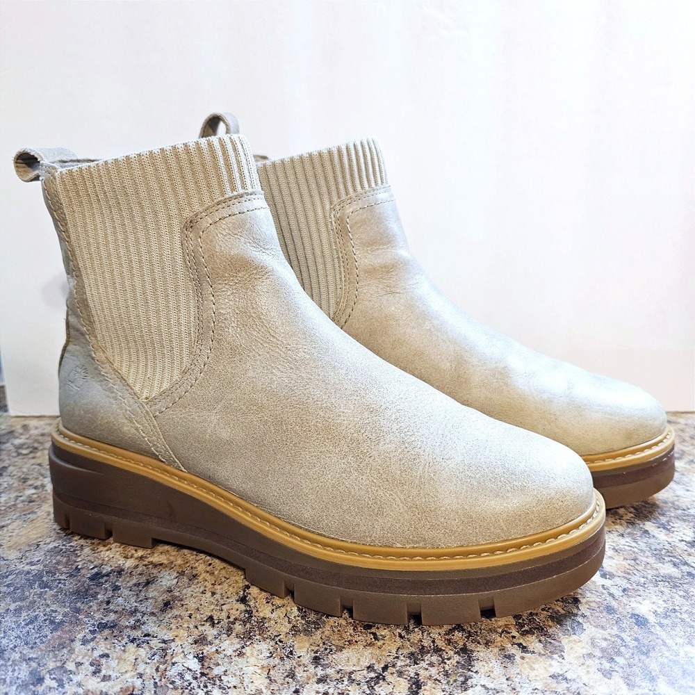 Timberland Cervinia Valley Chelsea Boots W 8 Light Taupe Leather A2KDD ReBOTL